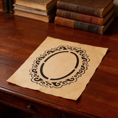 TIAMECH A4 Reusable Mirror Oval Frame Stencil for Painting - color: Oval Frame
