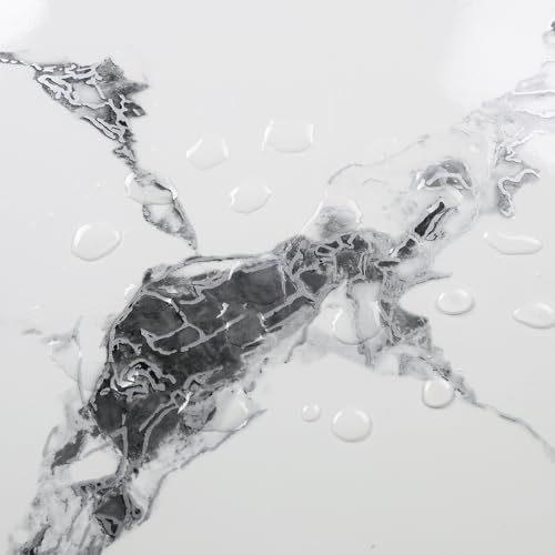Glossy White Marble Contact Paper for Countertops Waterproof White Silver Marble Contact Paper Peel and Stick 17.7x236 Inch Peel and Stick Countertop Vinyl Wrap Glossy Marbles Wallpaper - size: 17.7" x 236"