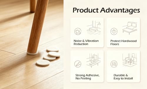 New Talent 136 PCS Premium Furniture Pads Felt Furniture Pads- Felt Pads Furniture Feet Best Wood Floor Protectors - Protect Your Hardwood & Laminate Flooring! Beige - size: 136pcs Beige, Round & Square