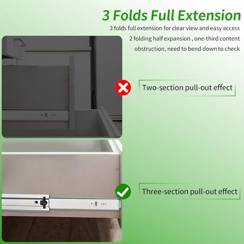 10 Pairs 16 inch Soft Close Drawer Slides Full Extension Heavy Duty Drawer Slides Ball Bearing Slides Rails for Dresser File Cabinet 100 LB Load Capacity - size: 16 Inch, style: Silver-10 Pair