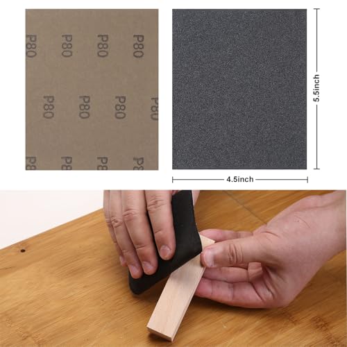 MAXMAN 1/4 Sheet Sandpaper, 4.5" x5.5" 1500 Grit Silicone Carbide, for Wood - style: 1500 grit