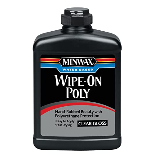 Minwax Wipe-On Poly Gloss Clear Water-Based Latex Polyurethane Stain 1 pt.