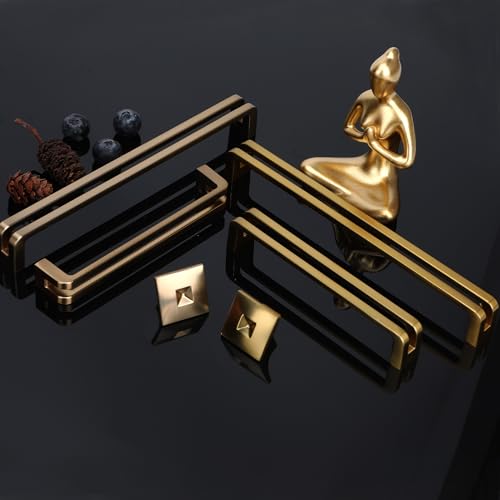 3-3/4 Inch(96mm) Hole Center Champagne Bronze Zinc Alloy Solid Cabinet Pulls,Dresser Cabinet Handles Luxury Cabinet Pull Hardware for Bedroom, Kitchen 6 Pack 7600 - color: Champagne Bronze, size: 3-3/4 Inch Hole Center