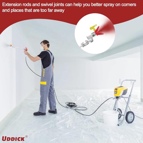 7PCS Airless Paint Sprayer Gun Set with 3600 PSI Airless Paint Sprayer Gun,1 Nozzle Guard,1 Reversible 517 Spray Tips,2 Extension Wand,1 Swivel Joint and Spraying Equipment Storage Box - style: 7PCS Airless paint spray gun set