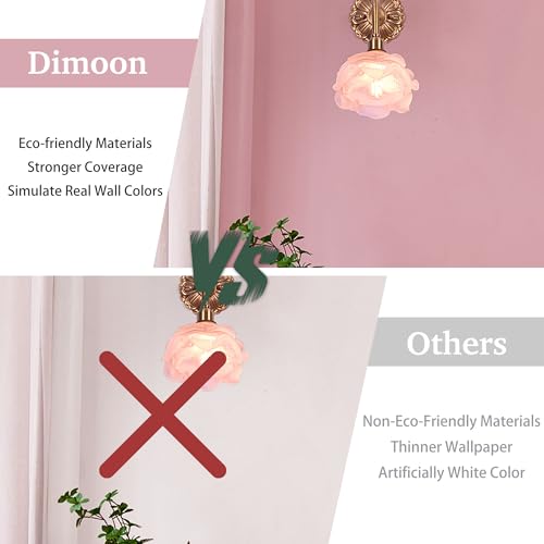 Dimoon 17.7''x118'' Peel and Stick Wallpaper Pink Contact Paper for New Environmentally Friendly Materials Thickening Upgrade Embossed Renter Friendly Wall Paper Modern Vinyl Wrap Countertop Bedroom - color: Pink, size: 17.7" x 118"