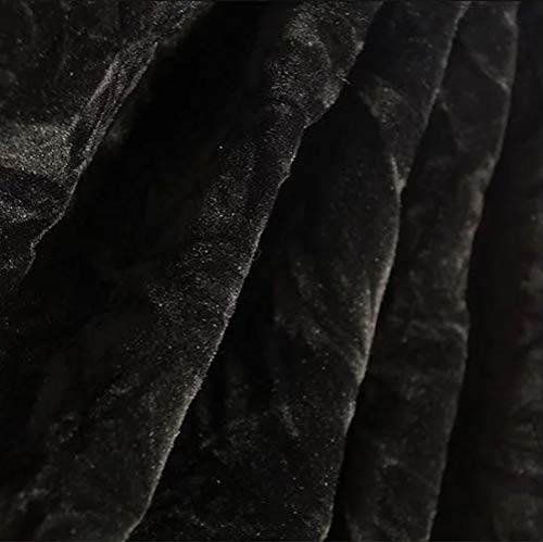 Velvet Crushed Black Upholstery Fabric By the Yard