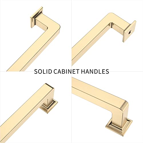 9BUILD 10 Pack 5 Inch Brushed Brass Cabinet Pulls,Kitchen Hardware - color: Brushed Brass, size: 5"/128MM Hole Center