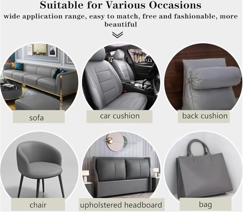 CDY Marine Vinyl Faux Leather: Soft Waterproof Faux Leather Fabric 54"x 36" - color: Grey