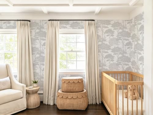 Ismoon Grey Peel Stick Wallpaper Forest Mural Toile Stick on Wallpaper - color: Gray, size: 17.3" x 196"