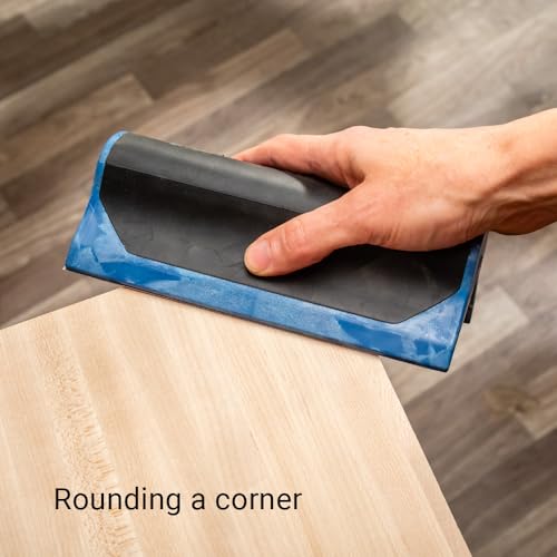 Rockler PSA Sanding Block 90 Degree Edge - Precision Tool for Woodworking, Hand Sander with PSA Backing - Edge Finishing Tool for Sharp Corners, Sandpaper Pad for Wood & Auto Body