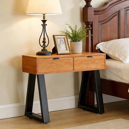 16 Inch Trapezoid Metal Table Legs for Bench, Coffee Table, Desk - Heavy Duty Furniture Legs Set of 2 (Black, H16 x W10.8, Screws & Adjustable Feet Pads Included) - color: Trapezoid, size: 16 IN