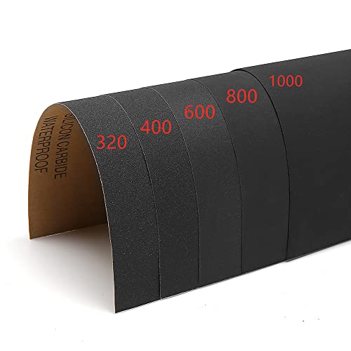 20Pcs Wet Dry Sandpaper Sheets, 9’’ x 11’’ Premium Silicon Carbide Auto Sand Paper (Grit 1000) - size: Grit 1000