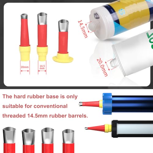 27 Pcs Caulking Finisher Kit, Reusable Caulking Nozzle Coating 15 Caulking Nozzle Applicators Caulking Tool Kit with 8 Connector Caulking Guns and 4 Grout Scraper for Bathroom Doors Windows - size: 27Pcs