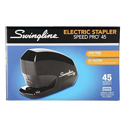 Swingline Electric Stapler, Speed Pro 45, 45 Sheet Capacity, Black (S7042155) - size: 45 sheets, style: Stapler