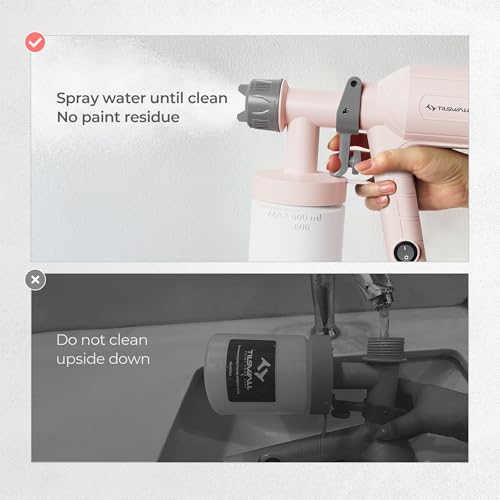Tilswall Paint Sprayer Dreamer400 Ultra-Light Spray Gun for Painting Pink | 1.5lb Lightweight, 500W, 2 Nozzles & 3 Patterns, Easy to Clean, Adjustable Flow, for Furniture, Fence, Ceiling, Door, Wall - color: Light Pink