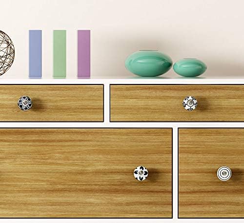 Set of 10 Ceramic Cabinet Colorful Knobs for Kitchen, Cabinet, Drawer, Wardrobe (Black & White) - color: Black & White