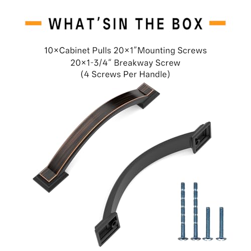 10 Pack 3.75 inch Cabinet Pulls Oil Rubbed Bronze Cabinet Handles Drawer Pulls for Kitchen Cabinet Cupboard - color: Oil Rubbed Bronze, size: 3.75 inch(96mm), style: 10 Pack