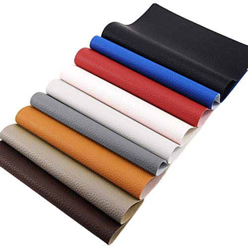 ANMINY Vinyl Fabric by the Yard, 54"W 0.7MM Faux Leather Coffee 10 Yds Roll - color: Coffee, size: 10 Yards
