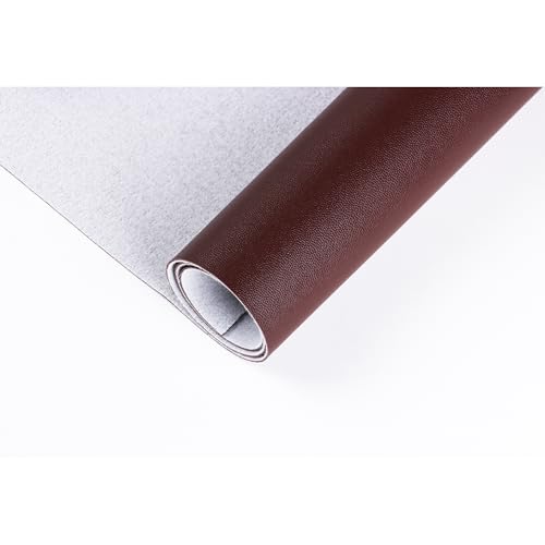 Faux Leather Sheets for Craft One Roll Smooth Surface Leather Fabric Sheets 12" x 53” (30cm x 135cm) Inch Earrings Bows Wallets DIY Projects (Brown) - color: Brown