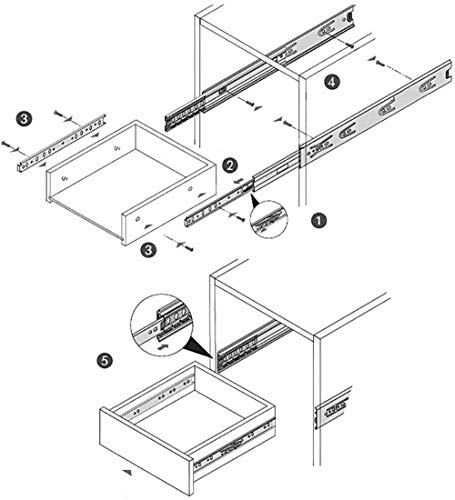 5 Inch Full Extension Drawer Slides Mini Ball Bearing Mount Drawer Slide for Cabinet Short Drawer Slides 1 Pair Black (Pack of 2) - size: 5 Inch (Pack of 2)