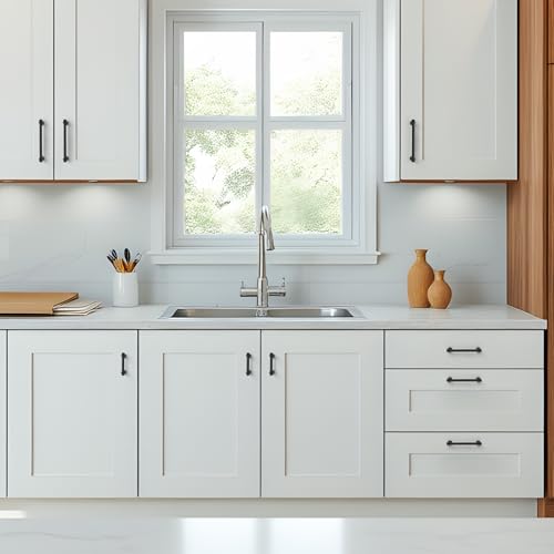 12 Pack Black Cabinet Handles, 3" Hole Center Drawer Pulls - color: Black, size: 3 Inch Hole Centers