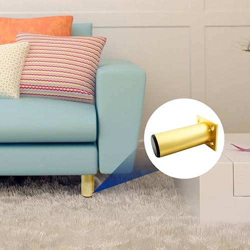 4-Pack Adjustable Aluminum Alloy Furniture Legs 4.7" Height Gold - color: Gold, size: 4.7 Inch