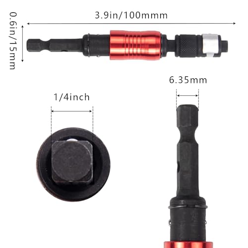 Pivoting Drill Bit Holder Extender, 2 in 1 Magnetic Screwdriver Bit Holder for Bit and Socket Flexible Hex Extension Adapter Attachment