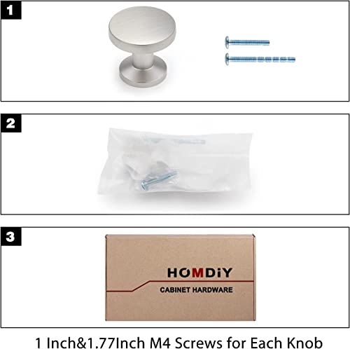 homdiy 30 Pack Brushed Nickel Cabinet Knobs, Round Silver Dresser Knobs - color: Brushed Nickel 1