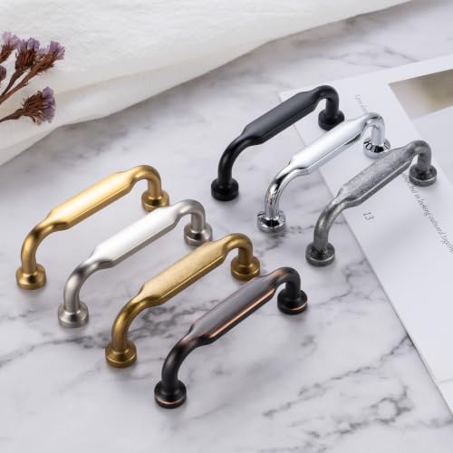 7-1/2 in Antique Brass Cabinet Pulls 5 Pack, Footed Handles P2302 - color: Antique Brass, size: 7-1/2" Hole Centers-5 Pcs