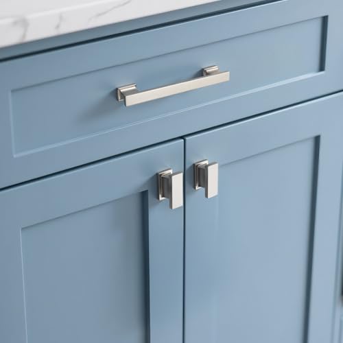 KNOBWELL 6 Pack Brushed Nickel Solid Cabinet Pulls 5 Inch(128mm) Hole Center Kitchen Cabinet Handles,Cabinet Hardware for Cupboard Drawer Pulls - color: Brushed Nickel, size: Hole Center:5 inch(128mm)