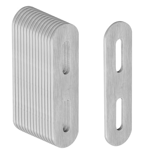 16 Pack 3-3/4" x 7/8" Stainless Steel Slotted Flat Mending Plates