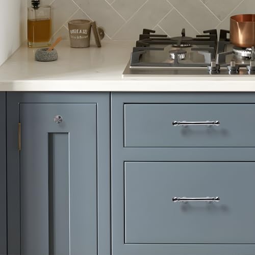YAGU 6 Pack Polished Nickel Kitchen Cabinet pulls 3 Inch(76mm) Hole Center Solid Bright Chrome Dresser Drawer Handles Furniture Hardware for Cupboard Wardrobe Closet Vanity - color: Polished Chrome, size: 6 Pack, style: 3''/76MM Hole Center
