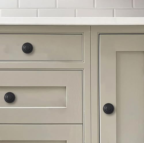 khtumeware 10 Pack 1-1/4 Inch(32mm) Matte Black Round Cabinet Knobs Heavy Duty Soild Cabinet Knobs Kitchen Cabinet Hardware for Cupboard Drawer Handles - color: Matte Black, size: 1-1/4"(32mm)Diameter