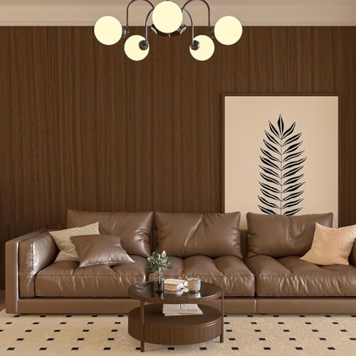 BAYYA Brown Wood Grain Contact Paper Waterproof Peel and Stick Wallpaper - color: Brown 2, size: 15.8" x 354"
