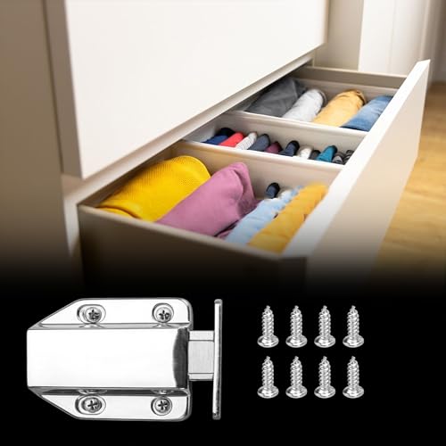 Touch Latch Magnetic Push to Open Heavy Duty Closure Latches Metal Alloy Push Release Hardware Pack for Large Doors Kitchen Wardrobes Closets Drawers Cabinets 1.9 x 1.6 inch