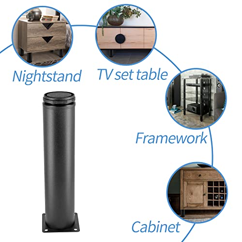Stainless Steel Adjustable Furniture Legs 8 Inch - Black - 4pcs - color: Black, size: 8"