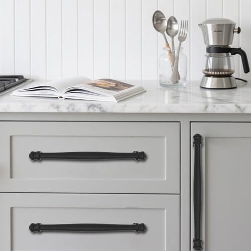 2 Pack 3-1/2 inch(89mm) Center to Center Black Cabinet Pulls Solid Cabinet Hardware Heavy-Duty Drawer Pulls Kitchen Handles for Cabinets Cupboard Handles - color: Black, size: 3-1/2 inch(89mm)Center to Center, style: 2 Pack
