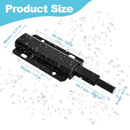 6 Pack Magnetic Push Open Cabinet Latch Heavy Duty Catch Hidden Door - size: 6 Pcs Black Magnetic Cabinet Latch