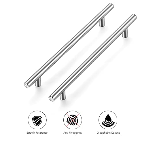 Ravinte Cabinet Pulls,10" Length,7-1/2" Hole Center,Brushed Nickel,5 Pack - color: Satin Nickel