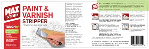 Max Strip Paint & Varnish Stripper Gel, Safe Wood & Metal Stripper, 1 Qt - size: 32 Fl Oz (Pack of 1)