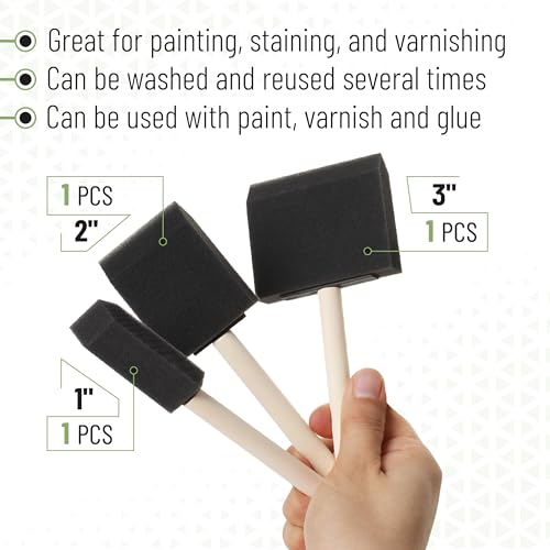 Bates- 4 Inch Paint Roller Set, 18 pcs, 1x Plastic Paint Tray, 3X Disposable Tray Liners, 1x Roller Frame, 5X Foam Covers, 5X Microfiber Covers, 3X Foam Brushes (1", 2", 3") - size: 2 x 0.1 x 1 inches