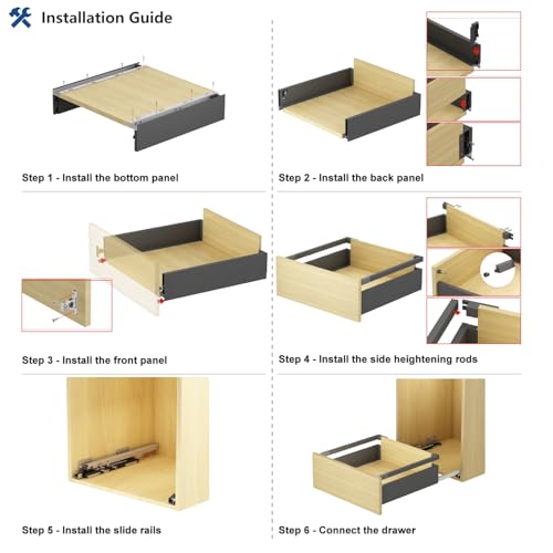 VADANIA 20" Undermount Drawer Slide Set with Side Panels - size: 20 Inch, style: Drawer System