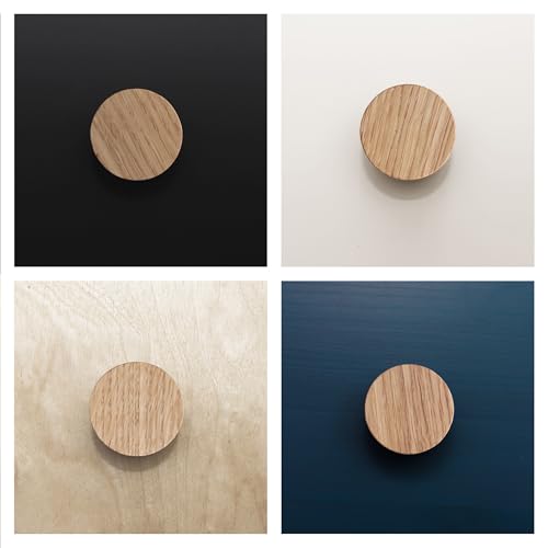 6 Pack Wood Cone Cabinet Knobs (Light) - 1 ½ " Diameter Round Shape - Wooden Drawer Pulls for Cabinets Doors, Dresser and Drawers Knob, Kitchen Cabinet Door Handle - color: Light 6 Pack