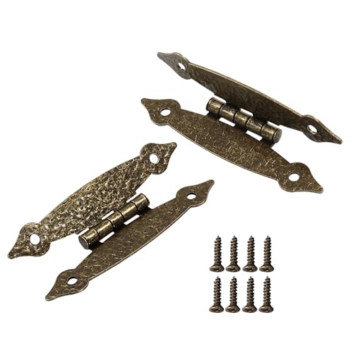 Murtenze 3.5 Inch Bronze Antique H Hinges, 4 Pack - color: Antique Bronze