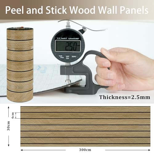 Brown Wood Wall Panels Self Adhesive 3D Peel and Stick Wood Panels - color: Dark Walnut