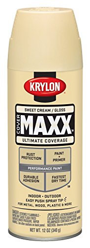 Krylon K09143007 COVERMAXX Spray Paint, Gloss Sweet Cream, 12 Ounce - color: Sweet Cream, size: 12 Ounce (Pack of 1), style: Gloss