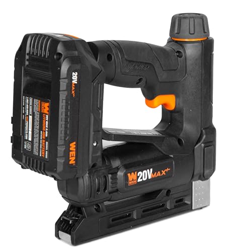 WEN 20V Max Cordless 2-in-1 18-Gauge Brad Nailer and T50 Crown Stapler with 2.0Ah Battery and Charger (20539) - size: 20V Nailer & Stapler