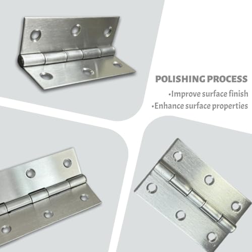 12 PCS 3 inch Stainless Steel Butt Door Hinges with Screws, Brushed/Satin Finish, 1.3mm Thick Small Cabinet & Box Hinges, Silver - color: Silver, size: 3IN-12PCS