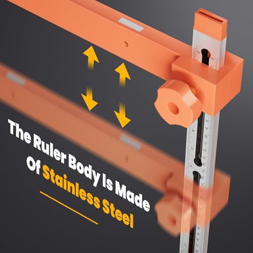 2.0 Adjustable Drawer Slide Jig With Toggle Clamp & Magnetic Arm, Precision Cabinet Drawer Jig Tool With Laser-Engraved Dual-Scale Mark For Mounting Drawer Slide, Providing Easy Installation