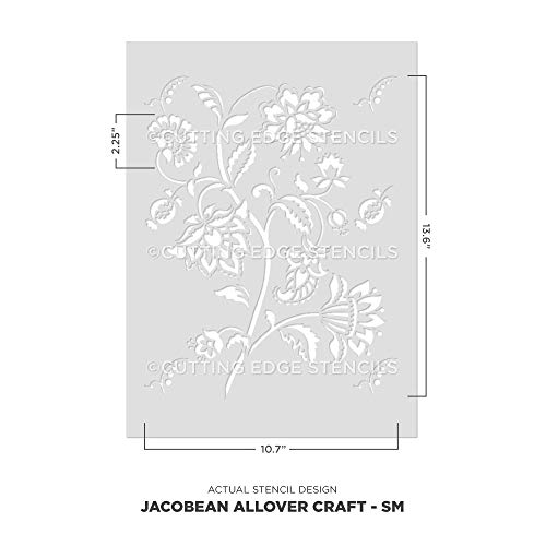 Jacobean Furniture Stencil - DIY Floral Pattern - Reusable Stencil for Furniture Makeovers (Small) - size: Small